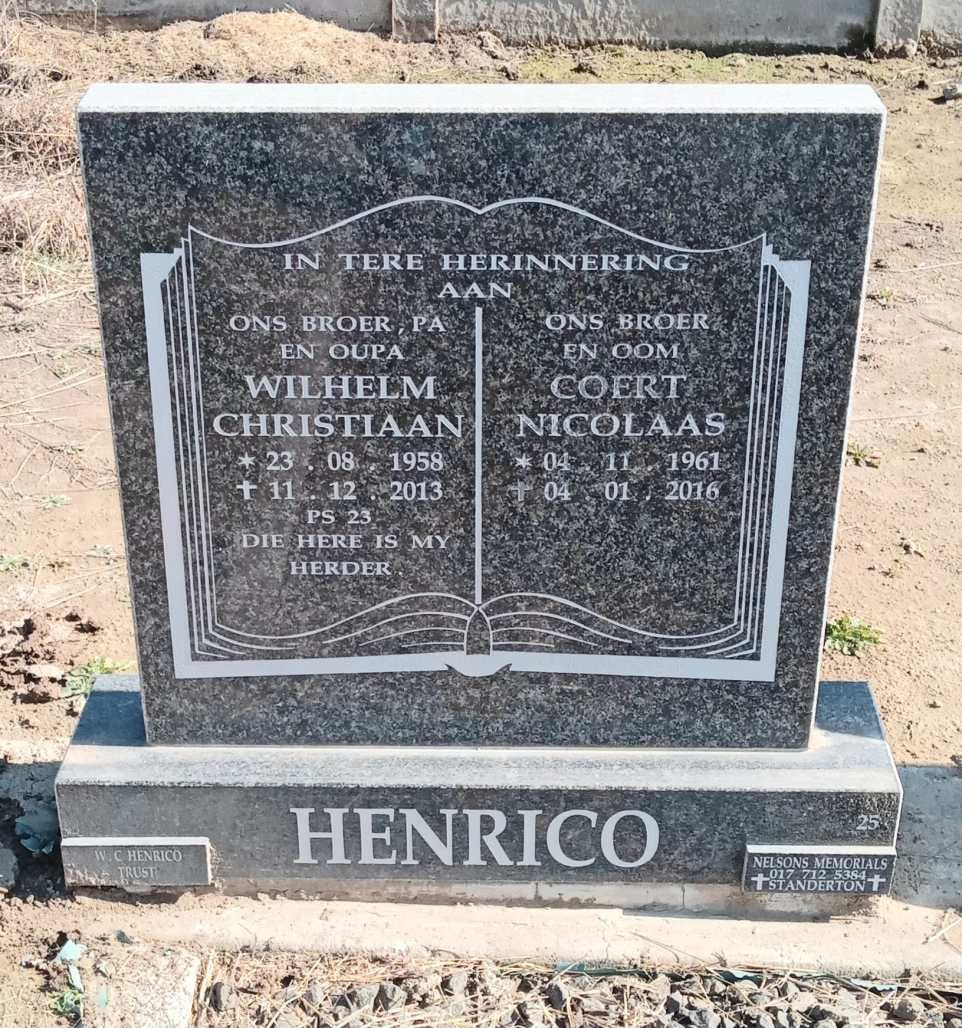 HENRICO Wilhelm Christiaan 1958-2013 :: HENRICO Coert Nicolaas 1961-2016