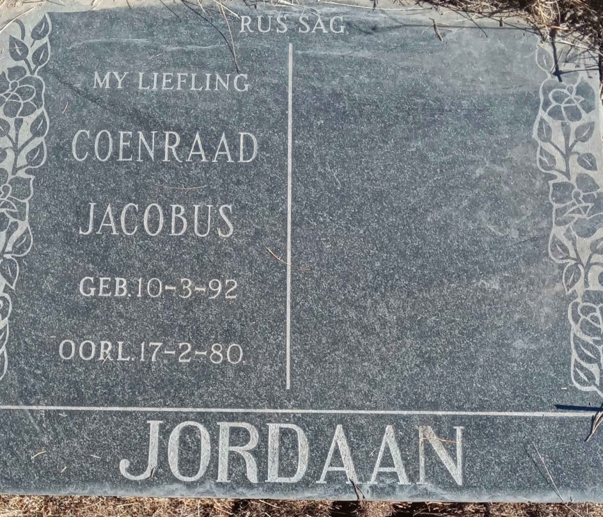 JORDAAN Coenraad Jacobus 1892-1980