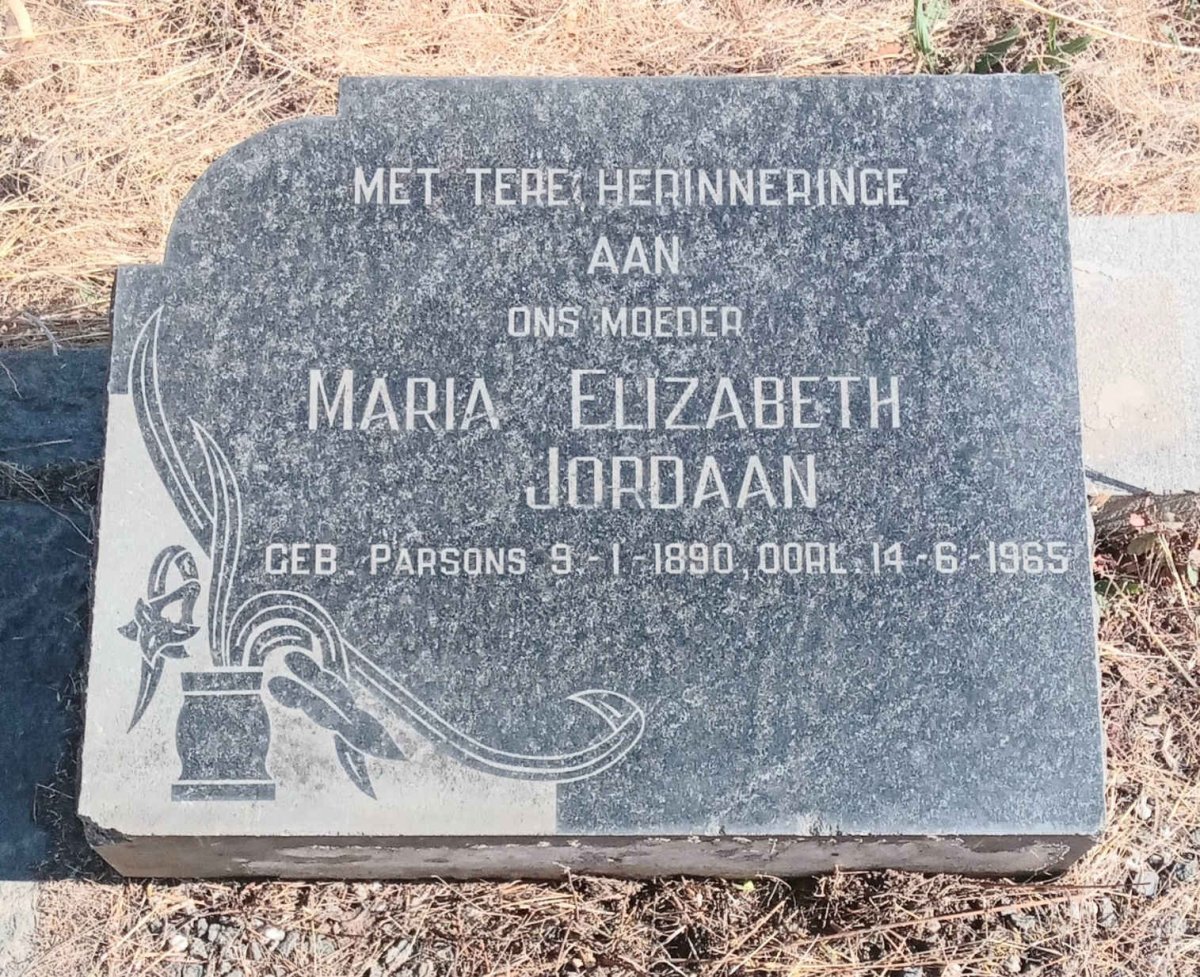 JORDAAN Maria Elizabeth nee PARSONS 1890-1965