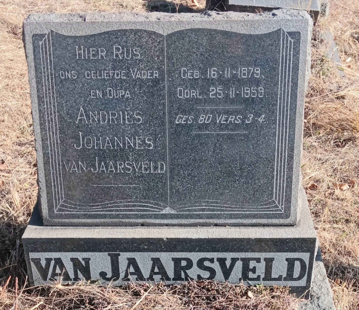 JAARSVELD Andries Johannes, van 1879-1959
