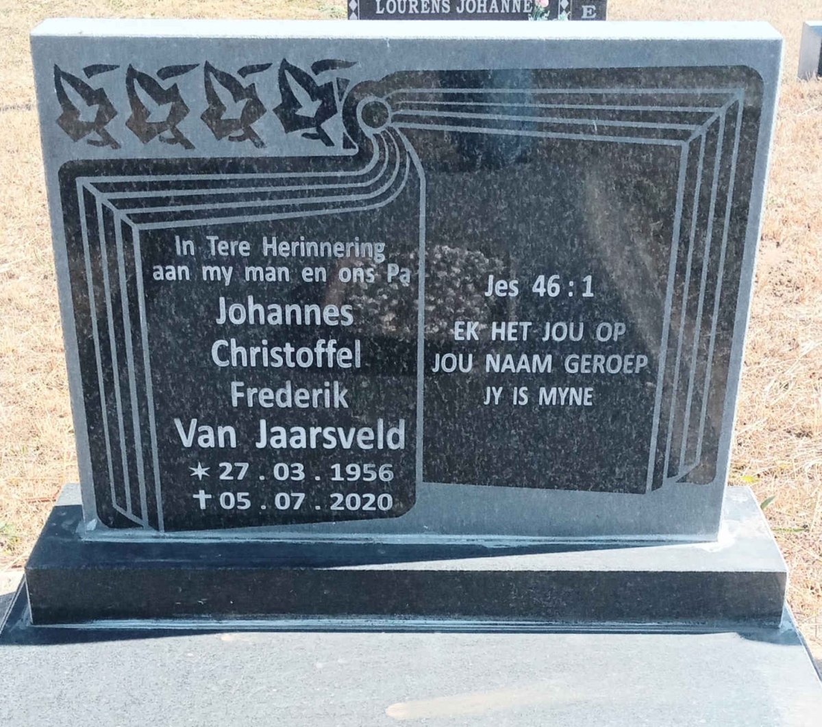 JAARSVELD Johannes Christoffel Frederik, van 1956-2020