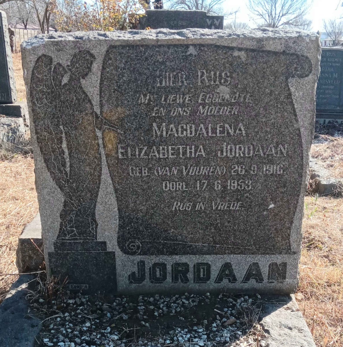 JORDAAN Magdalena Elizabetha nee VAN VUUREN 1916-1953