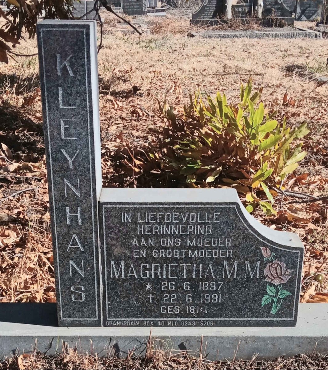 KLEYNHANS Magrietha M.M. 1897-1991