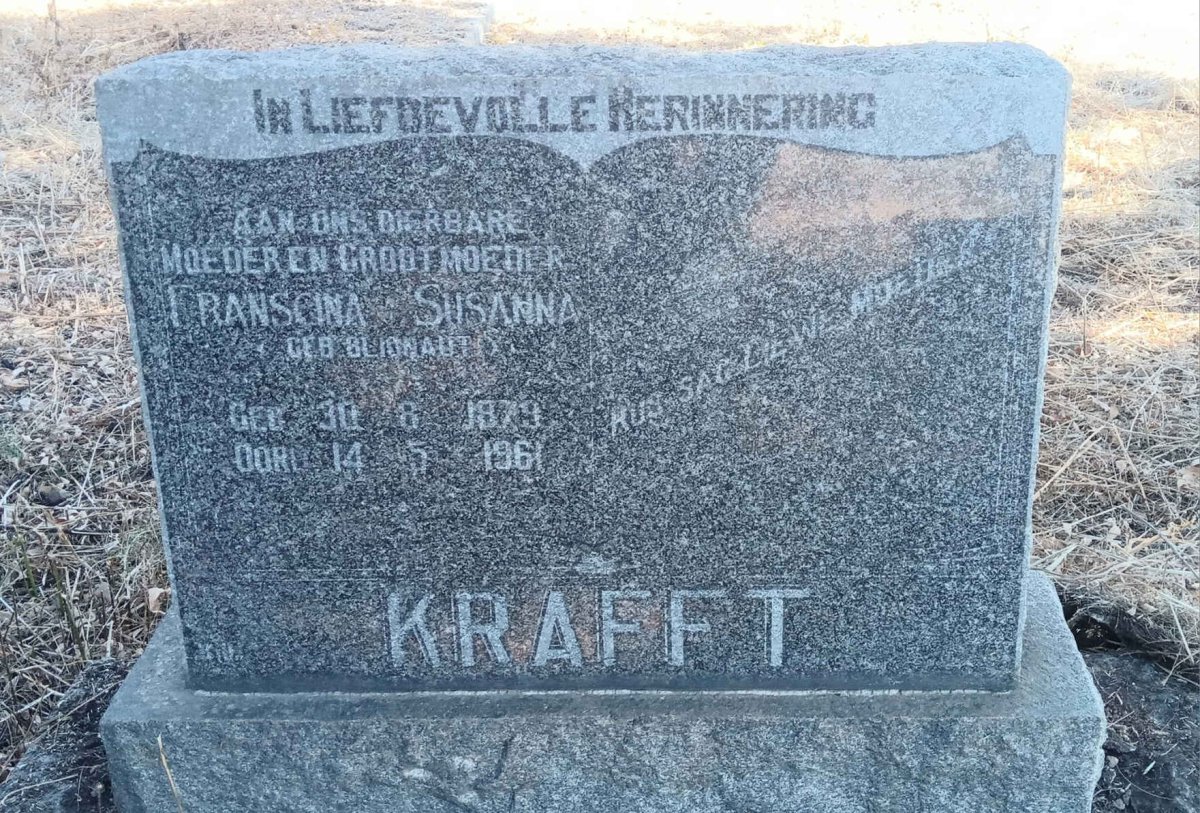 KRAFFT Franscina Susanna nee BLIGNAUT 1879-1961