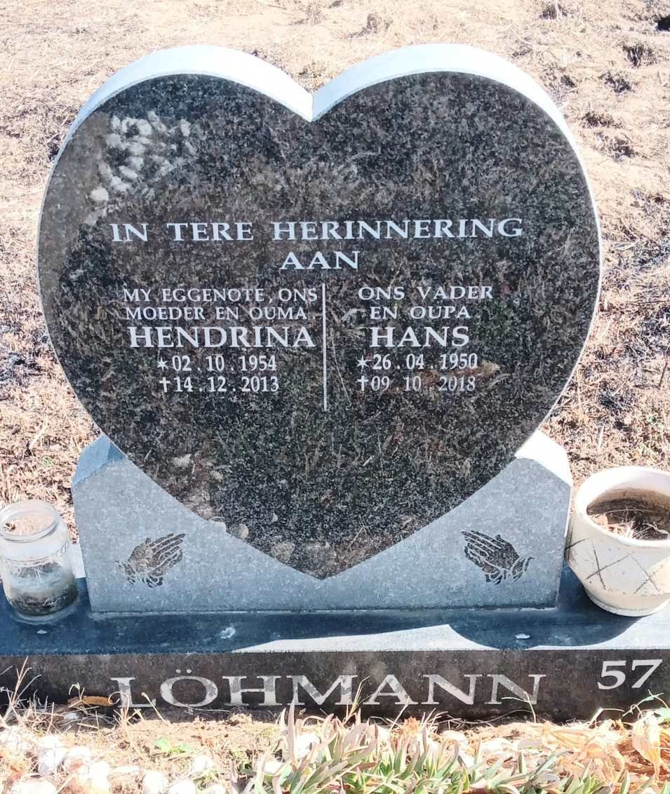 LOHMANN Hans 1950-2018 & Hendrina 1954-2013