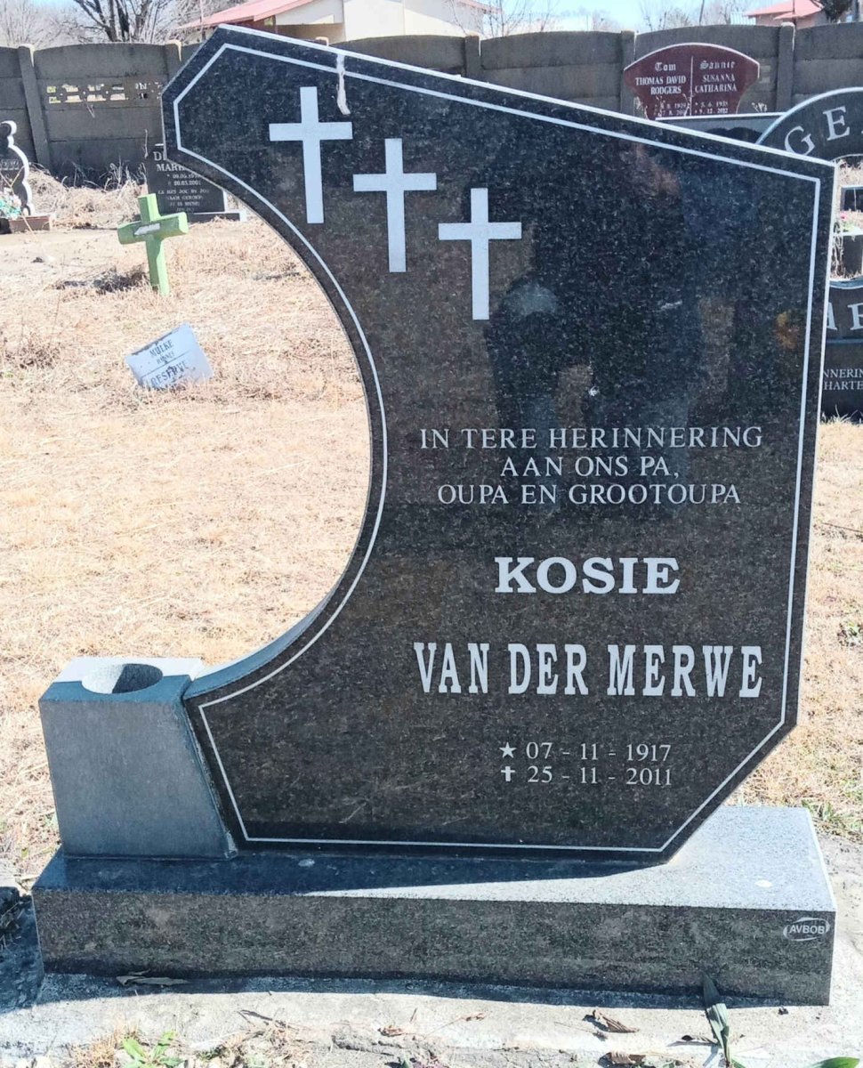 MERWE Kosie, van der 1917-2011