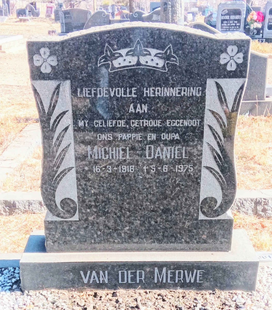 MERWE Michiel Daniel, van der 1918-1975