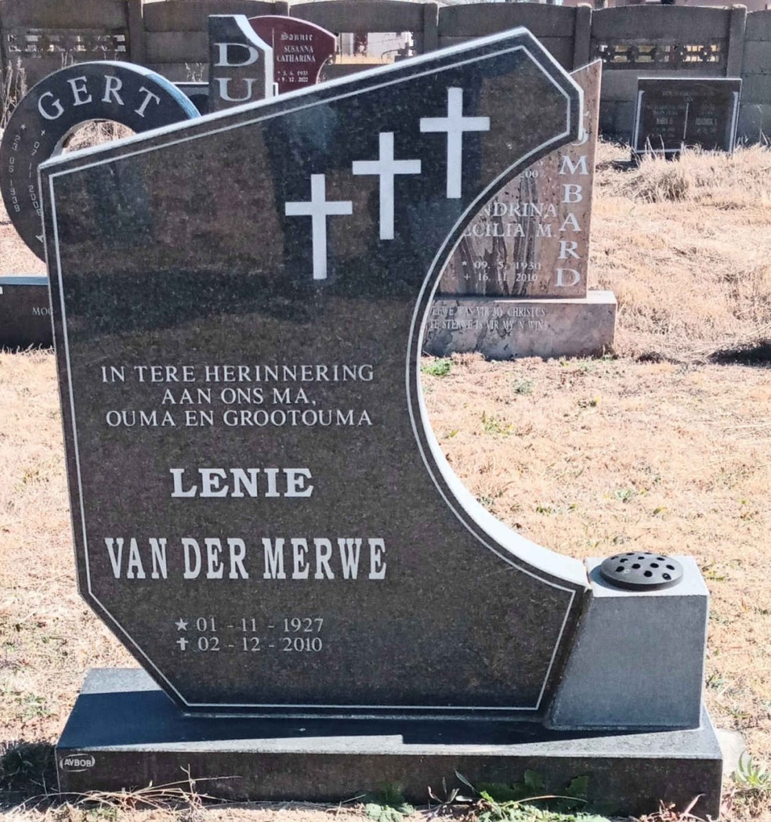 MERWE Lenie, van der 1927-2010