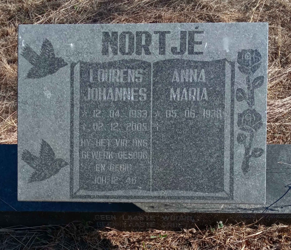 NORTJE Lourens Johannes 1933-2005 & Anna Maria 1938