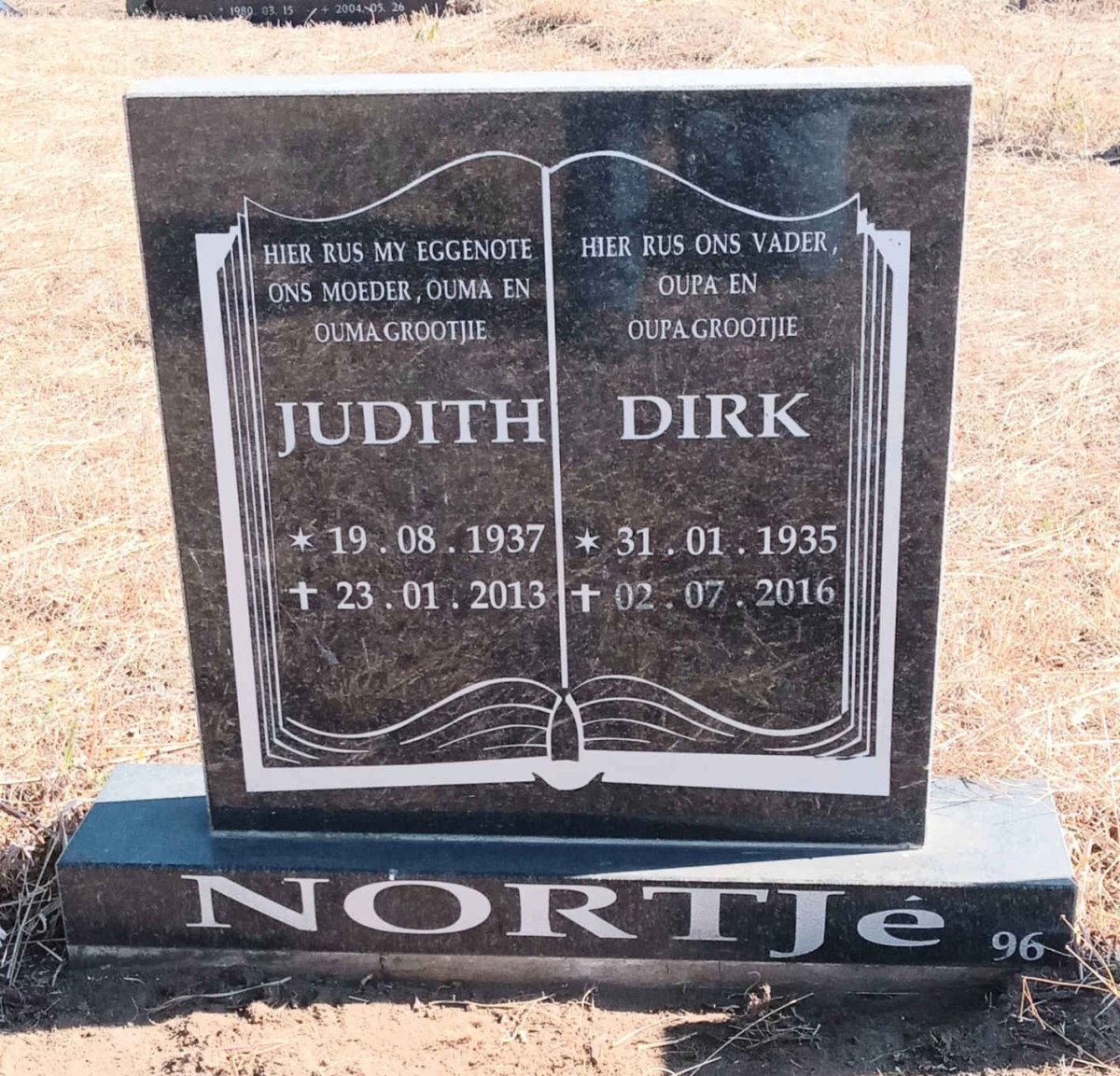 NORTJE Dirk 1935-2016 & Judith 1937-2013
