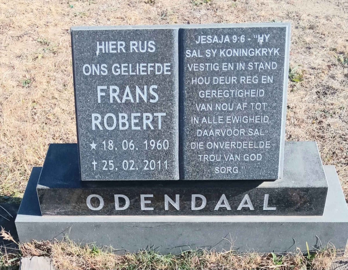 ODENDAAL Frans Robert 1960-2011