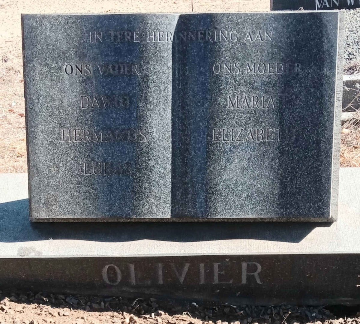 OLIVIER Dawid Hermanus Lukas ? & Maria Elizabeth ?