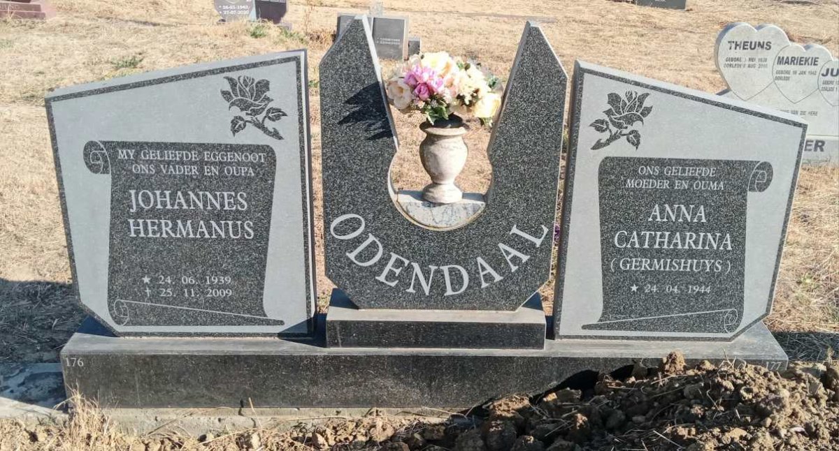 ODENDAAL Johannes Hermanus 1939-2009 & Anna Catharina nee GERMISHUYS 1944-