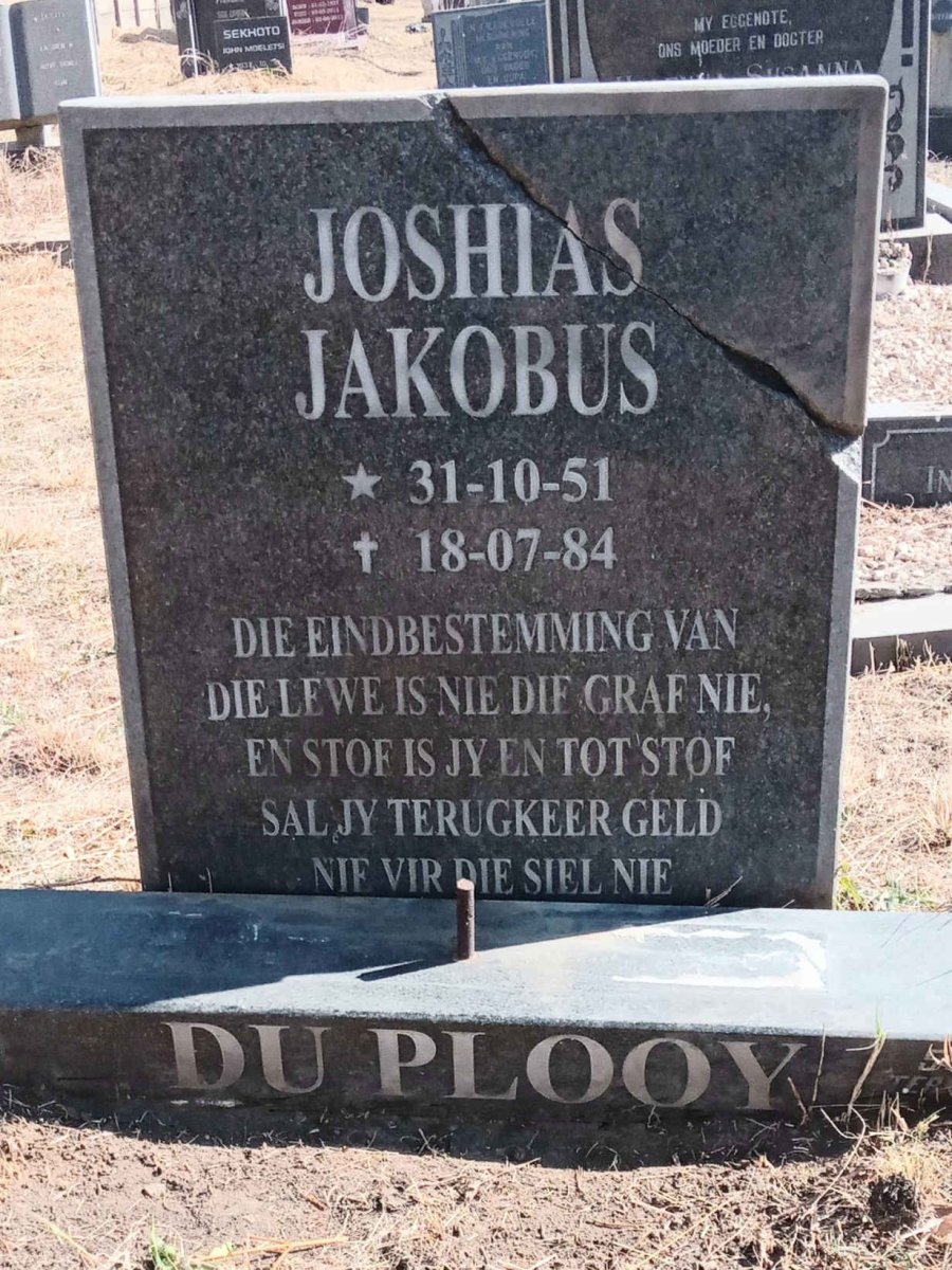 PLOOY Joshias Jakobus, du 1951-1984
