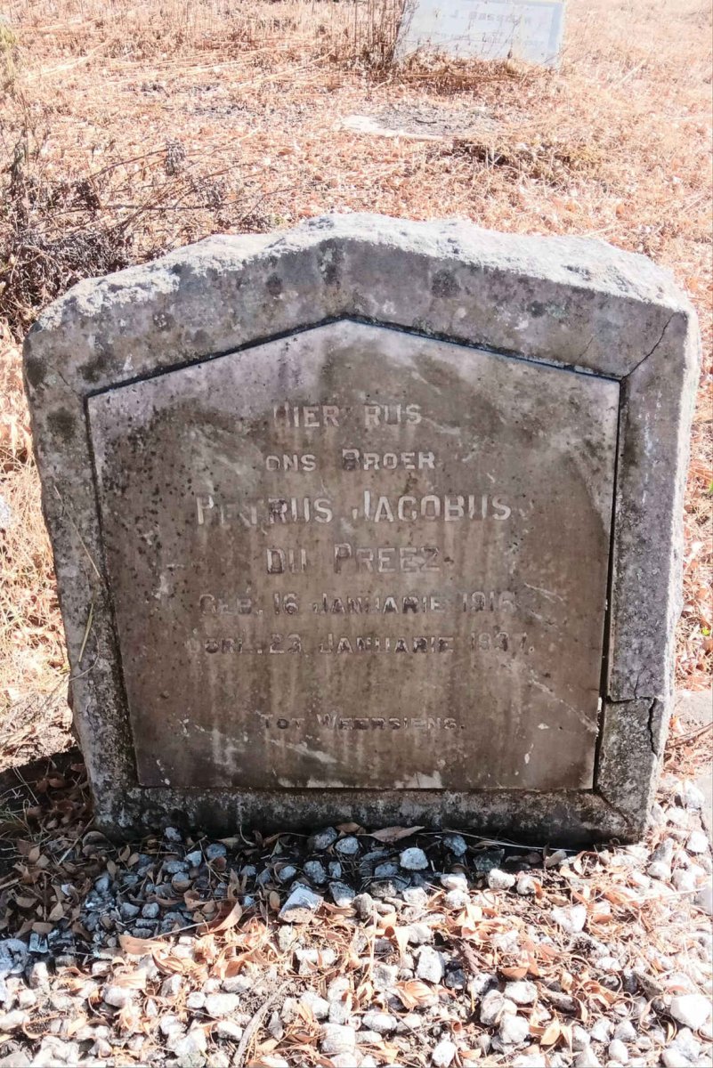 PREEZ Petrus Jacobus, du 1916-1937
