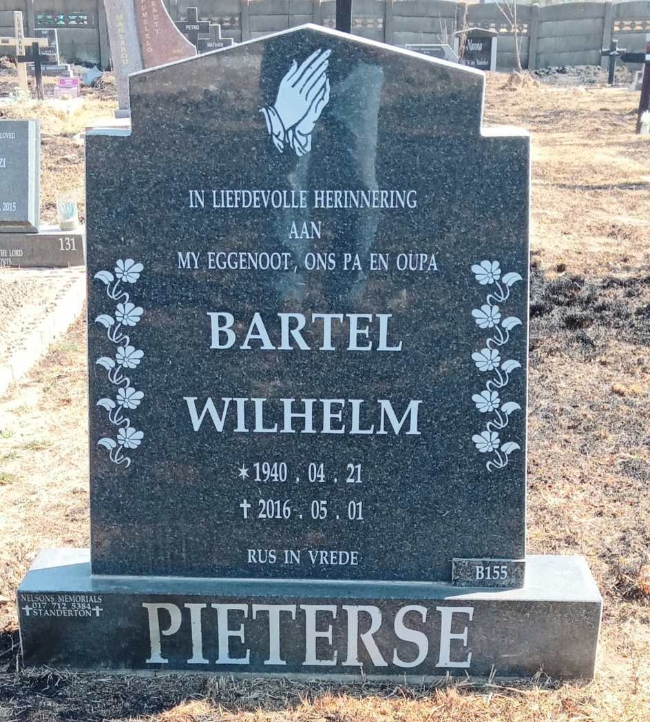 PIETERSE Bartel Wilhelm 1940-2016