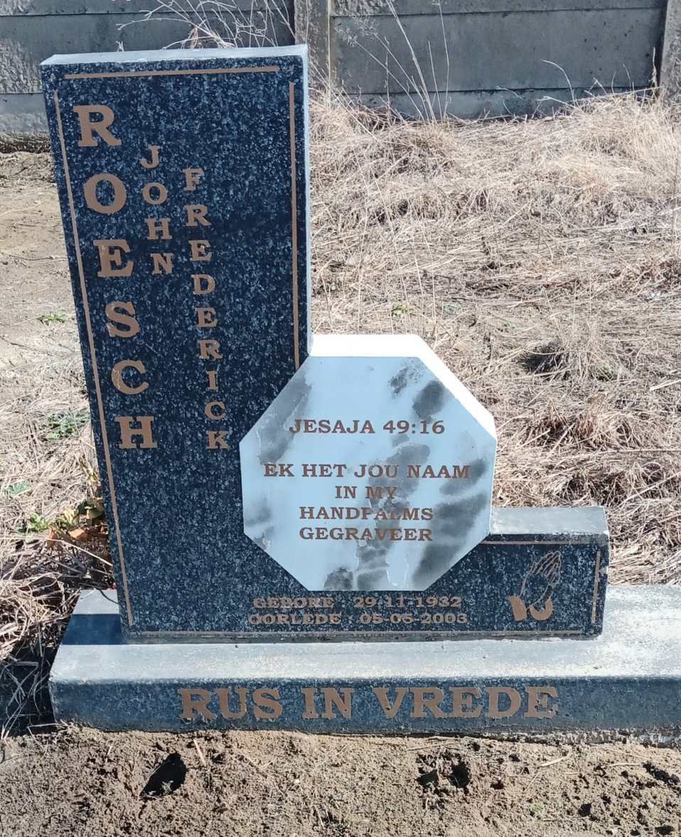 ROESCH John Frederick 1932-2003