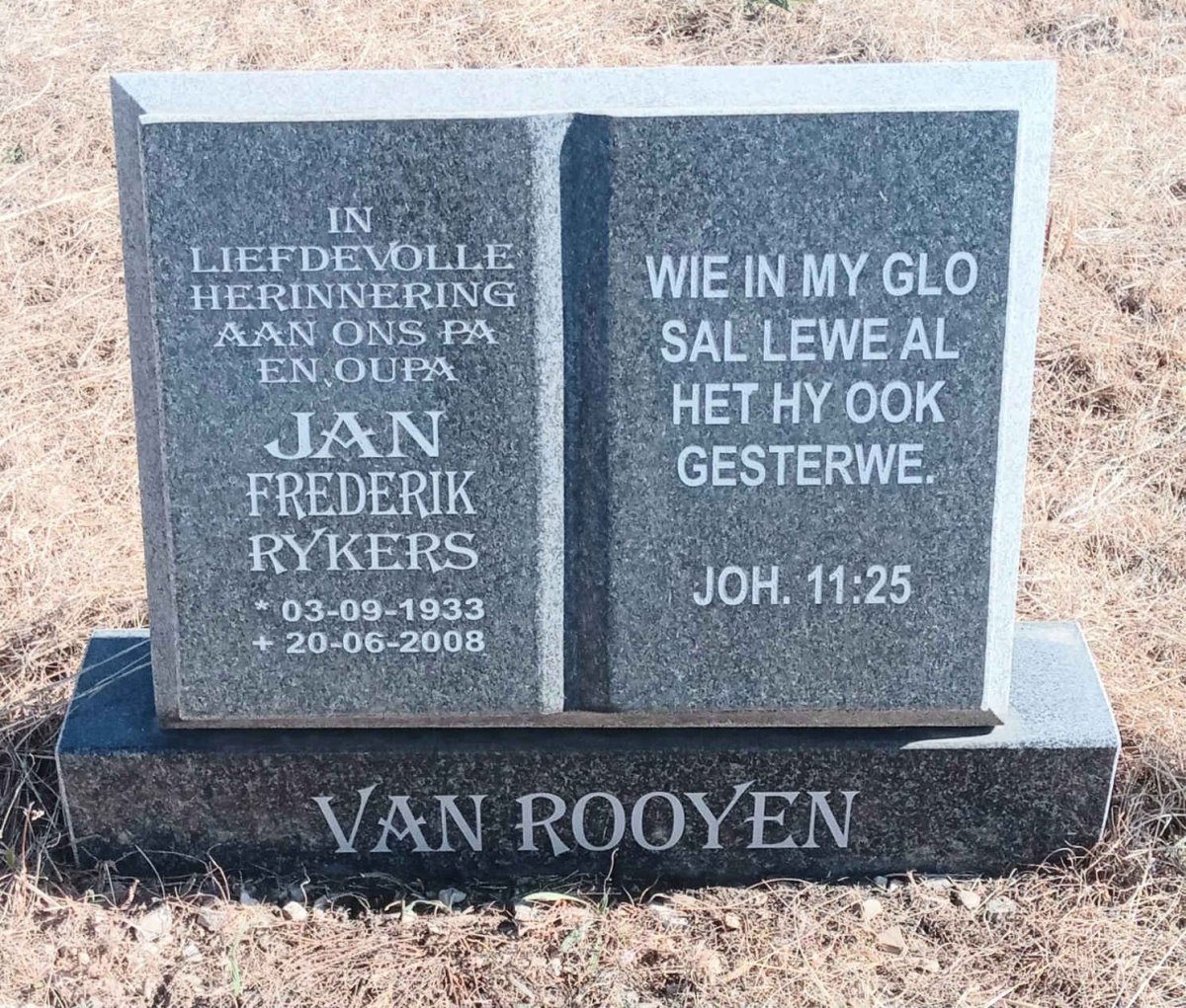 ROOYEN Jan Frederik Rykers, van 1933-2008 