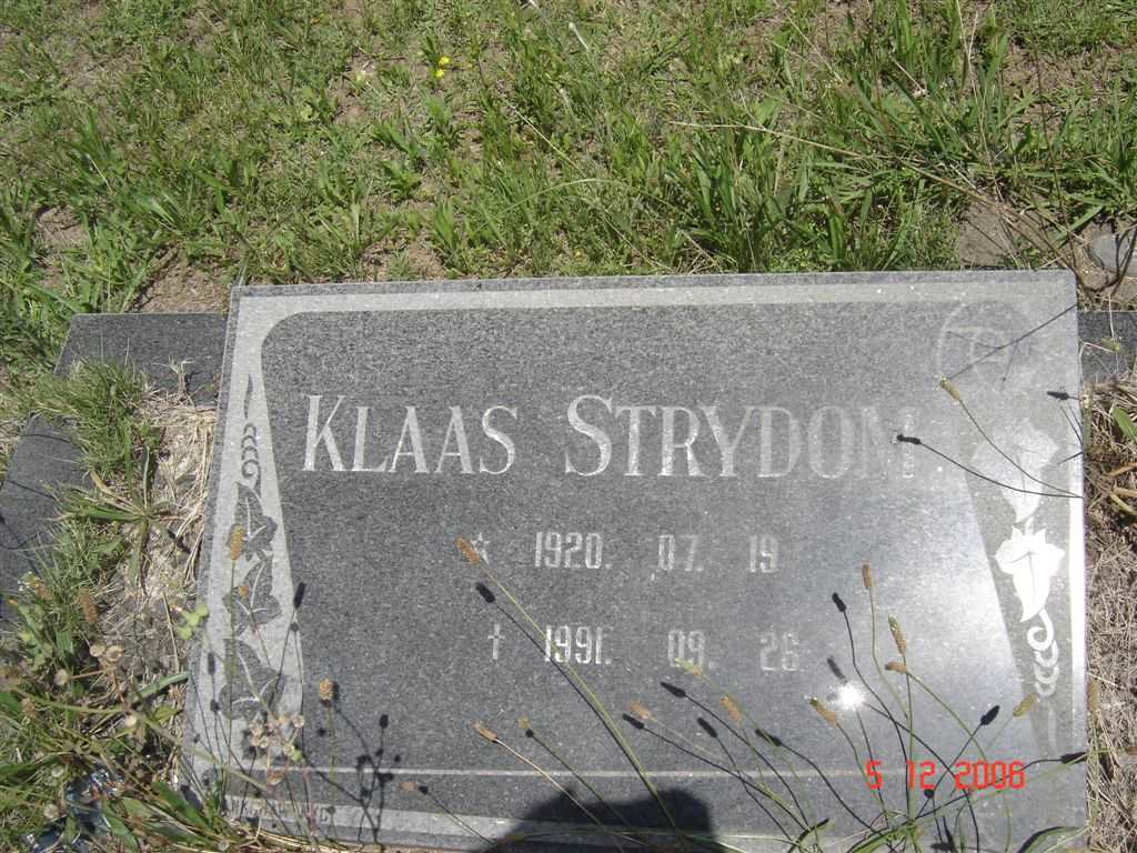 STRYDOM Klaas 1920-1991