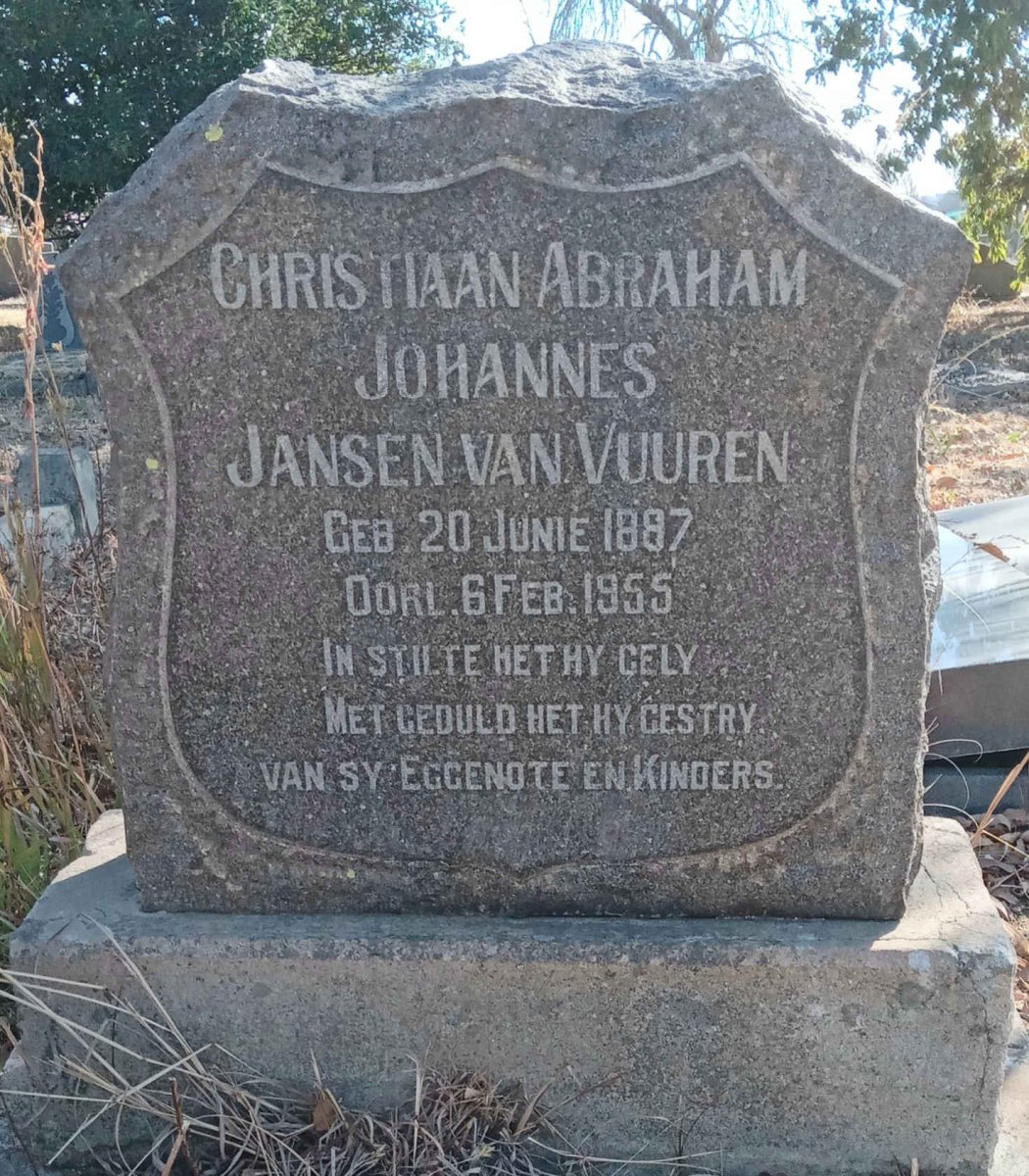 VUUREN Christiaan Abraham Johannes, Jansen van 1887-1955