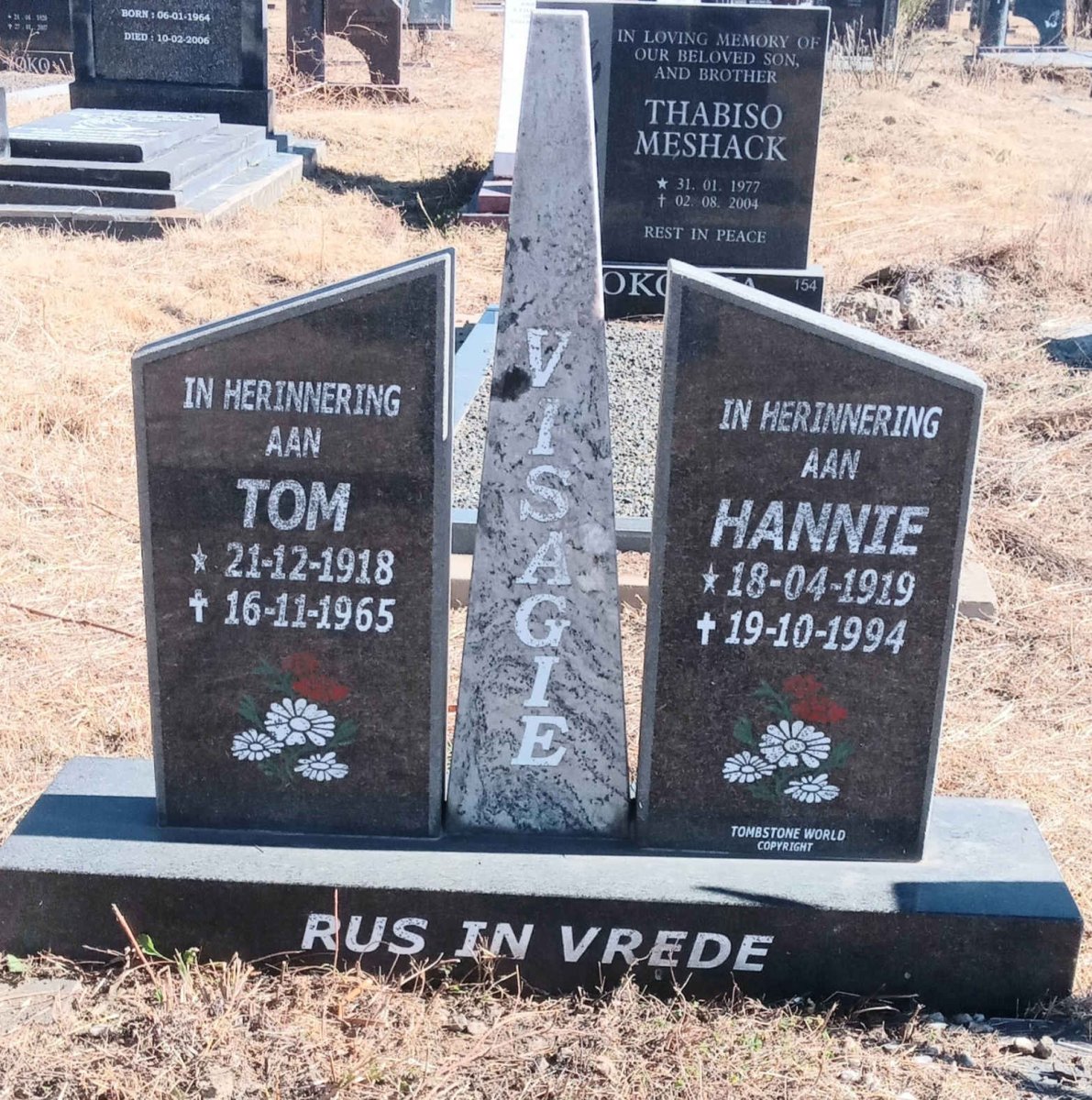 VISAGIE Tom 1918-1965 & Hannie 1919-1994
