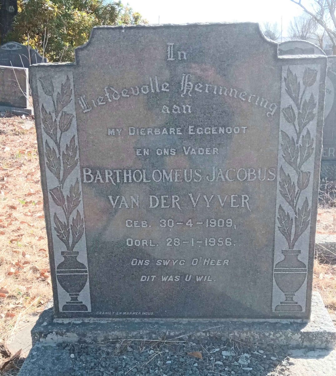 VYVER Bartholomeus Jacobus, van der 1909-1956
