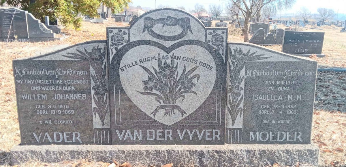 VYVER Willem Johannes, van der 1876-1959 & Isabella M.M. 1882-1963