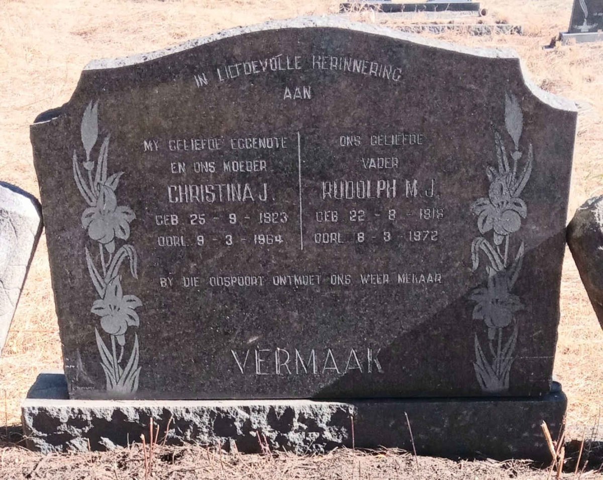 VERMAAK Rudolph M.J. 1918-1972 & Christina J. 1923-1964 