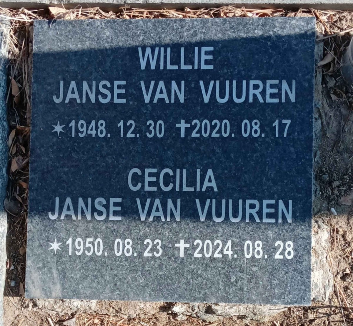 VUUREN Willie, Janse van 1948-2020 & Cecilia 1950-2024