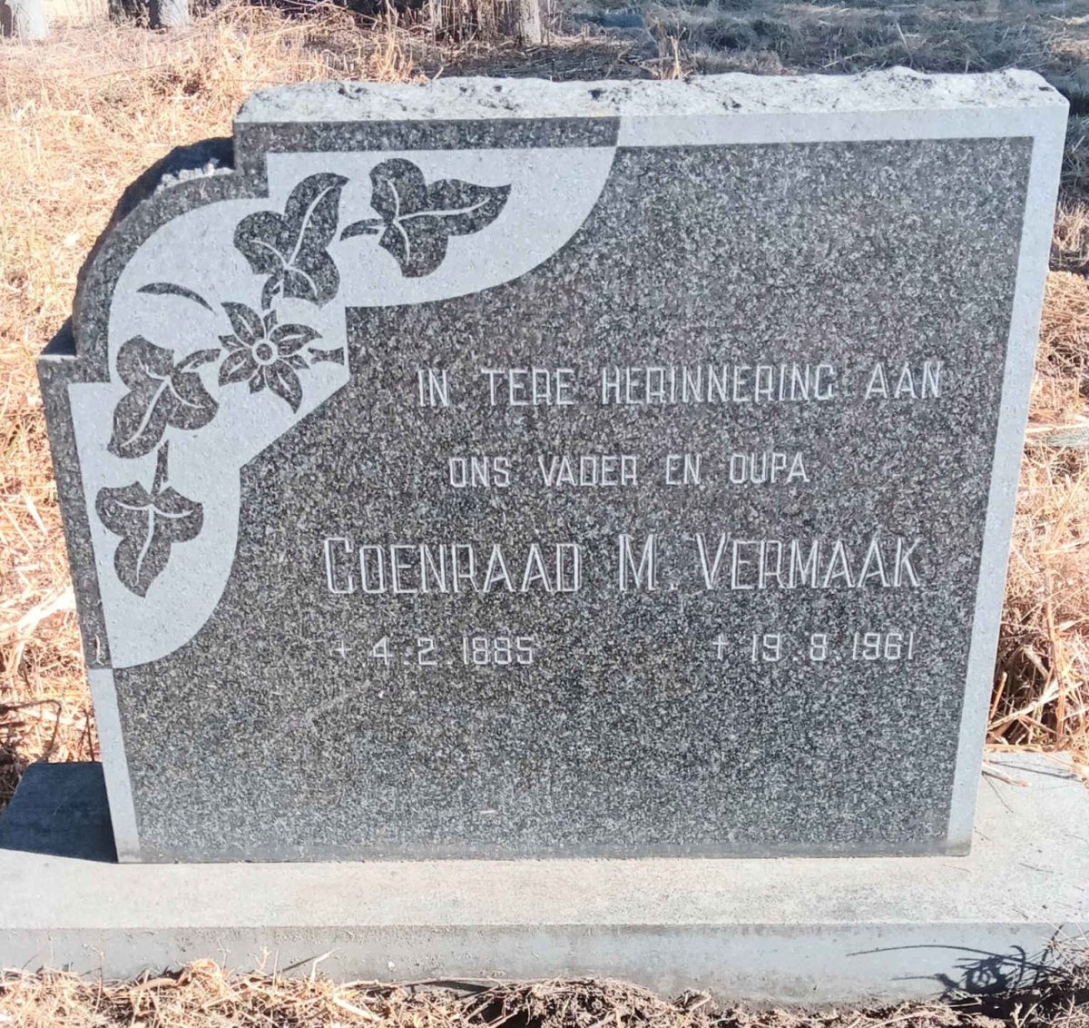 VERMAAK Coenraad M. 1885-1961 