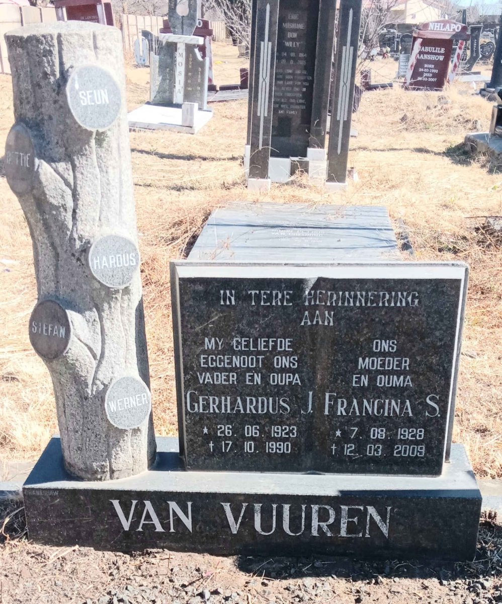 VUUREN Gerhardus J., van 1923-1990 & Francina S. 1928-2009