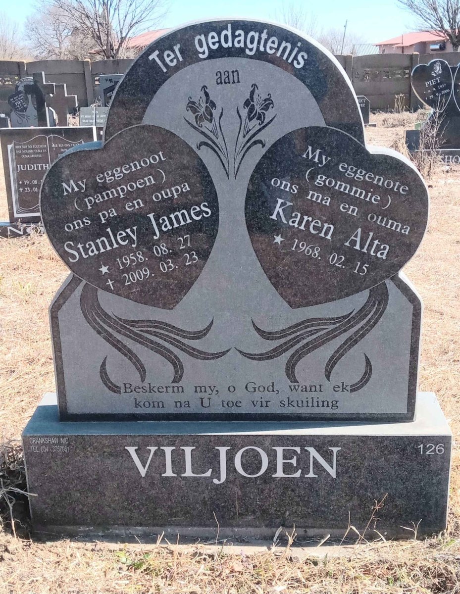 VILJOEN Stanley James 1958-2009 & Karen Alta 1968-