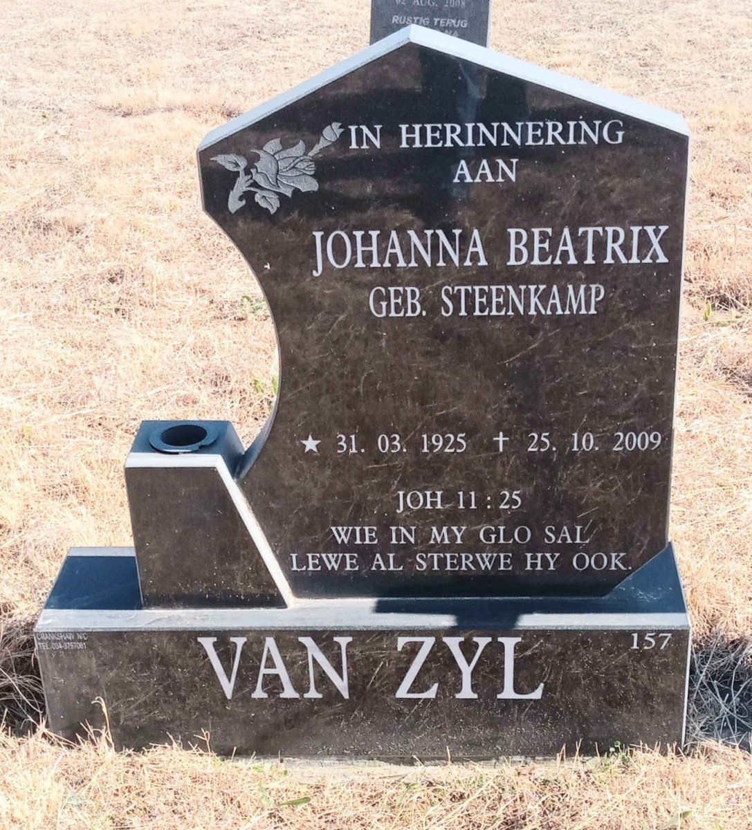 ZYL Johanna Beatrix, van nee STEENKAMP 1925-2009