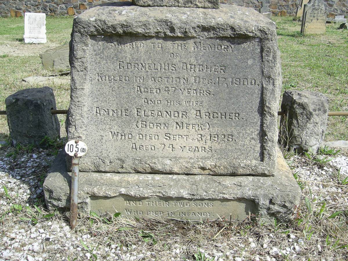 ARCHER Cornelius  -1900 &amp; Annie Eleanor MEEK  -1925