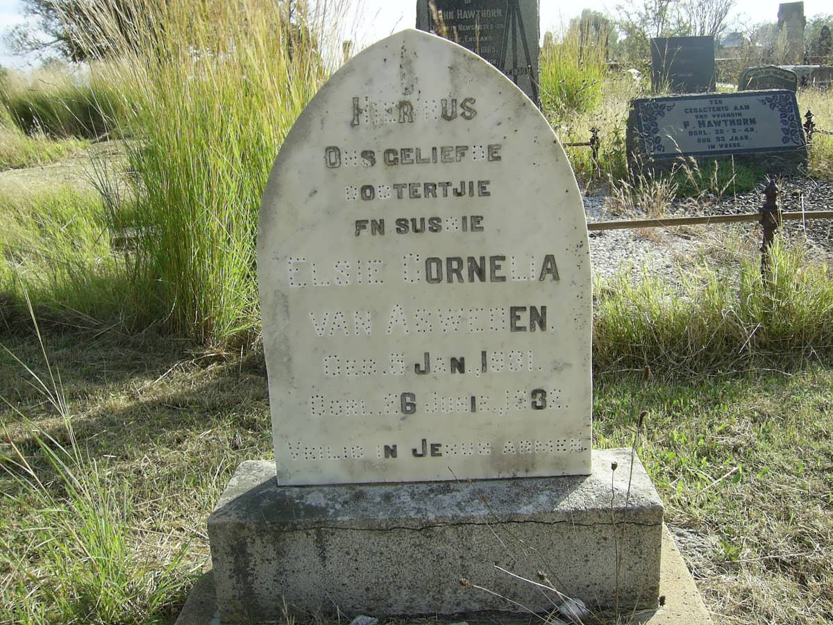 ASWEGEN Elsie Cornelia, van 1931-1932