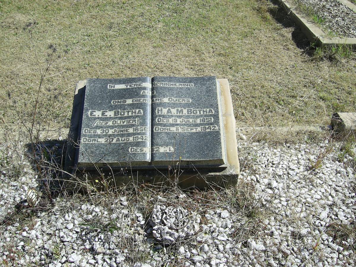 BOTHA H.A.M. 1851-1942 &amp; E.E. OLIVIER 1858-1942