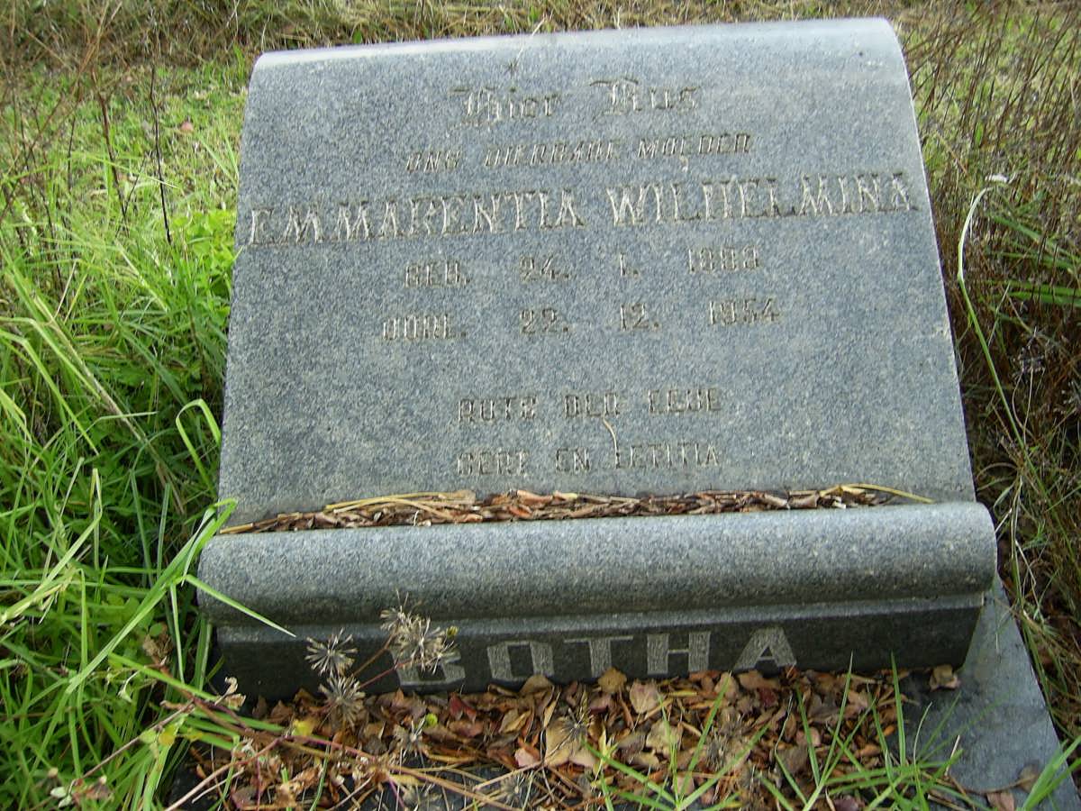 BOTHA Emmarentia Wilhelmina 1883-1954