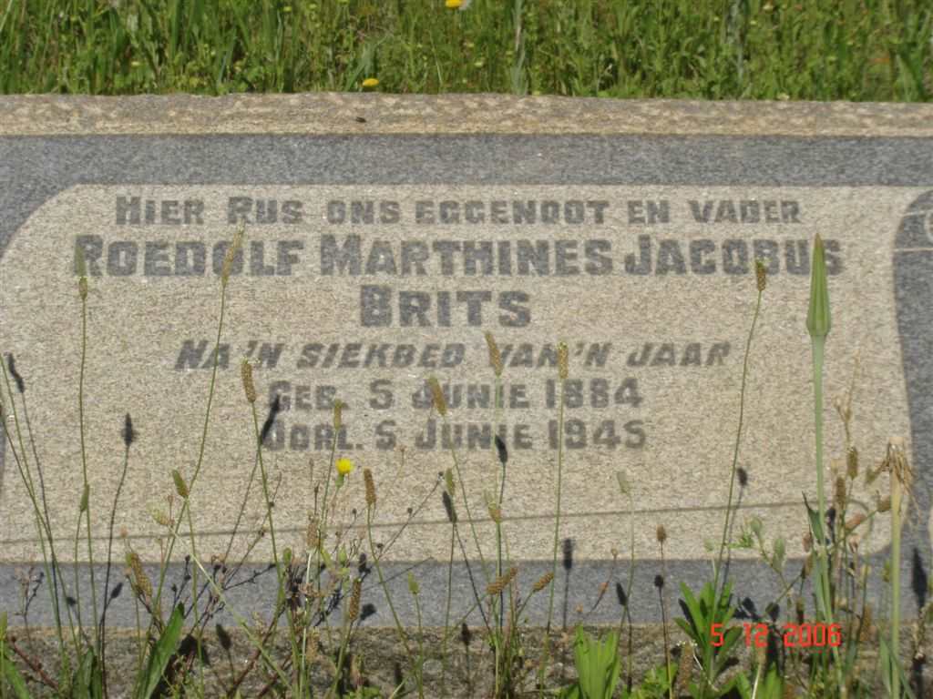 BRITS Roedolf Marthines Jacobus 1884-1945