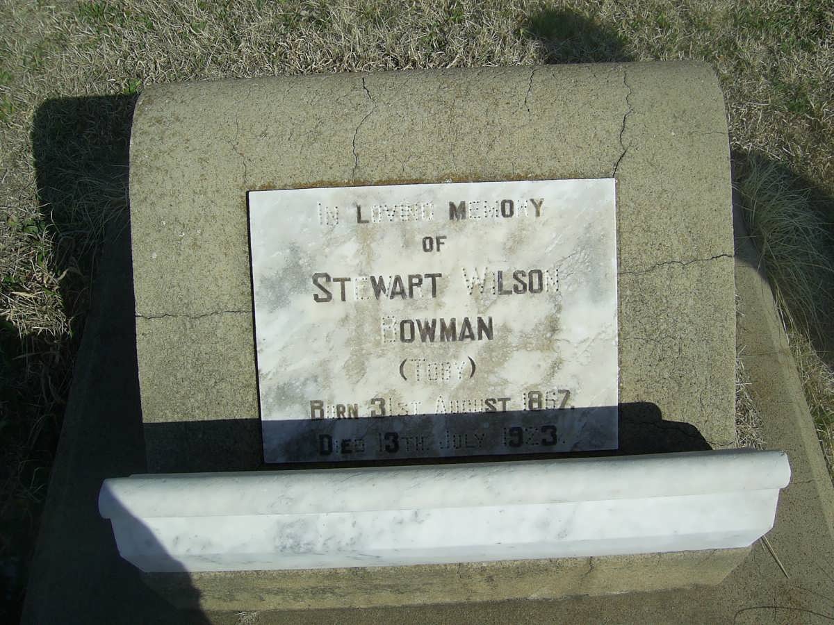 BOWMAN Stewart Wilson 1867-1923