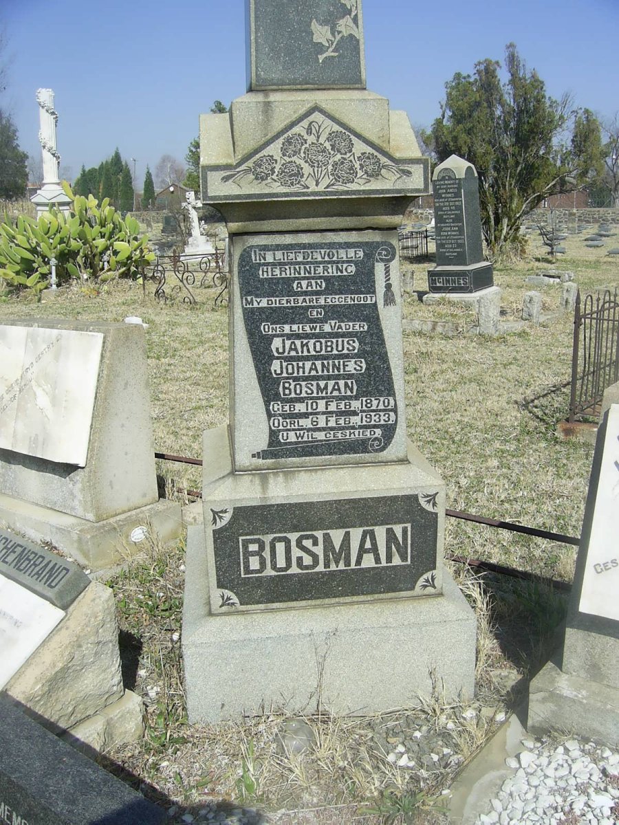 BOSMAN Jakobus Johannes 1870-1933