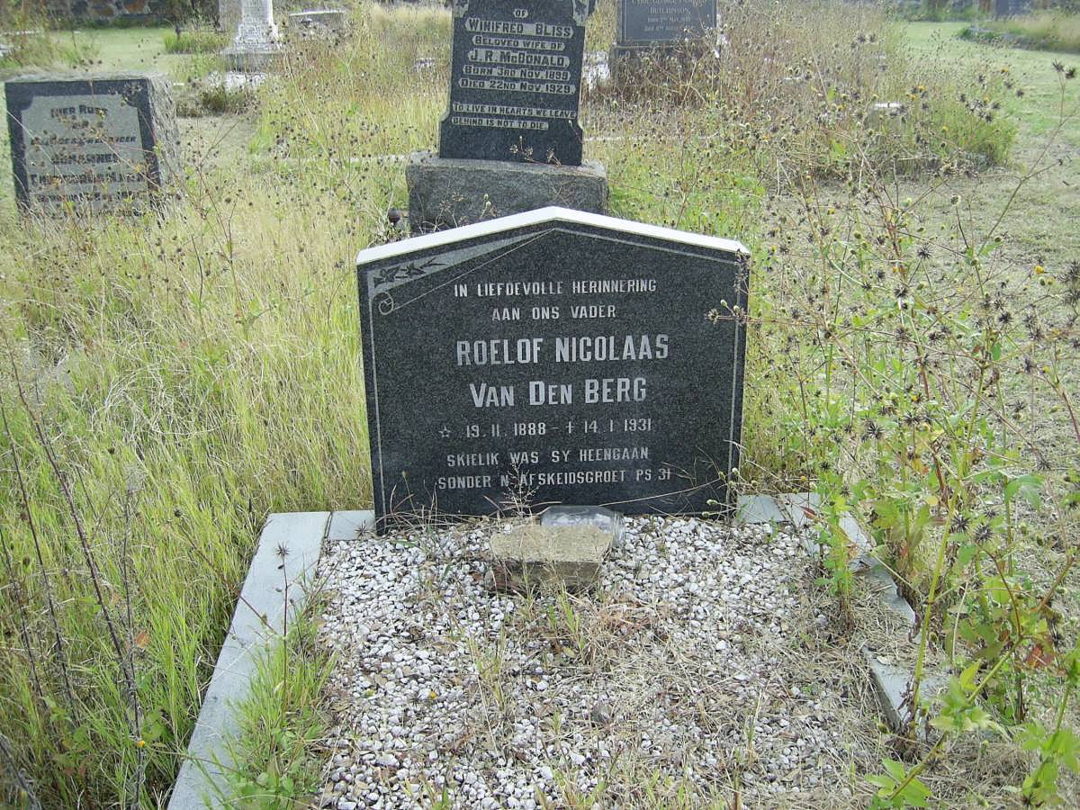 BERG Roelof Nicolaas, van der 1888-1931