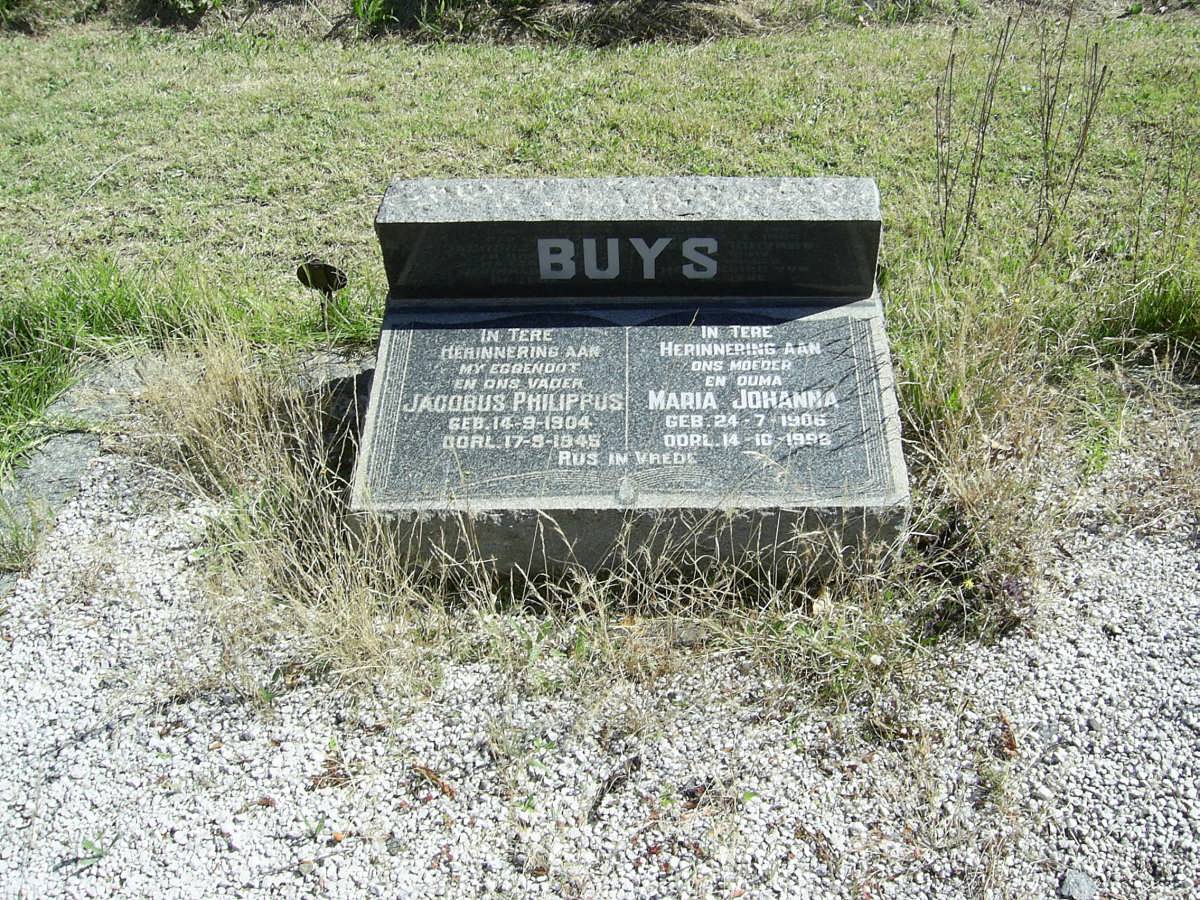 BUYS Jacobus Philippus 1904-1945 &amp; Maria Johanna 1906-1998