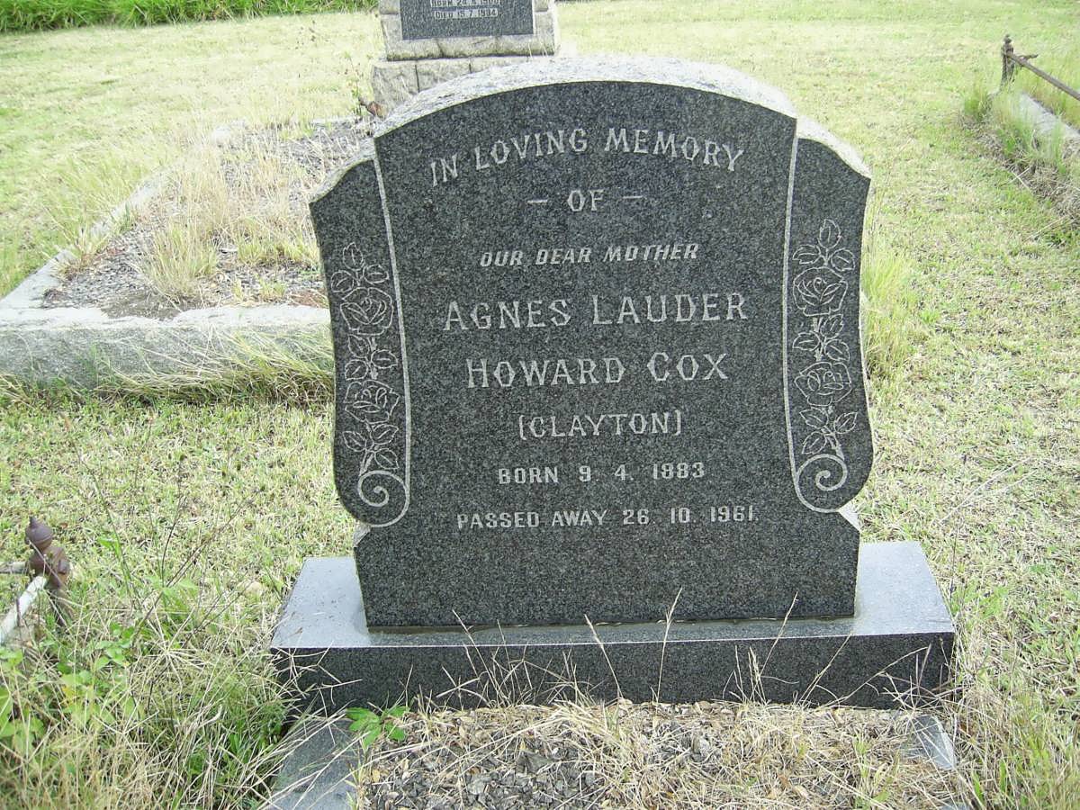 COX Agnes Lauder Howard nee CLAYTON 1883-1961