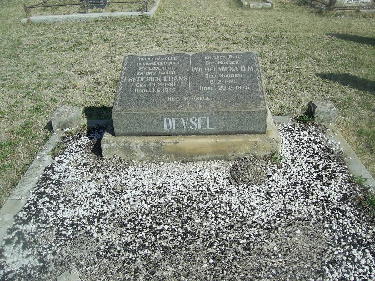 DEYSEL Frederick Frans 1881-1955 &amp; Wilhelmina D.M. 1883-1975