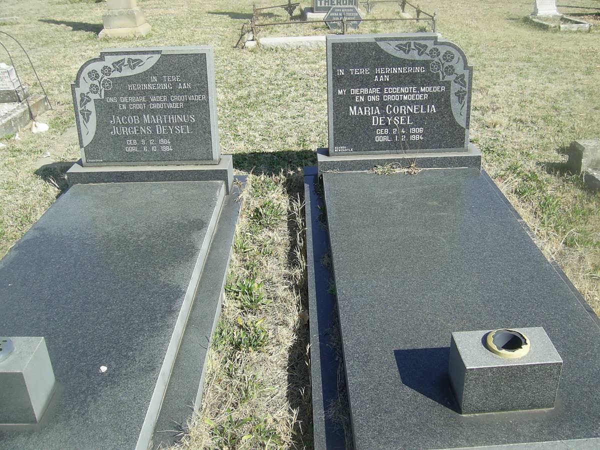 DEYSEL Jacob Martinus Jurgens 1904-1984 &amp; Maria Cornelia 1906-1984