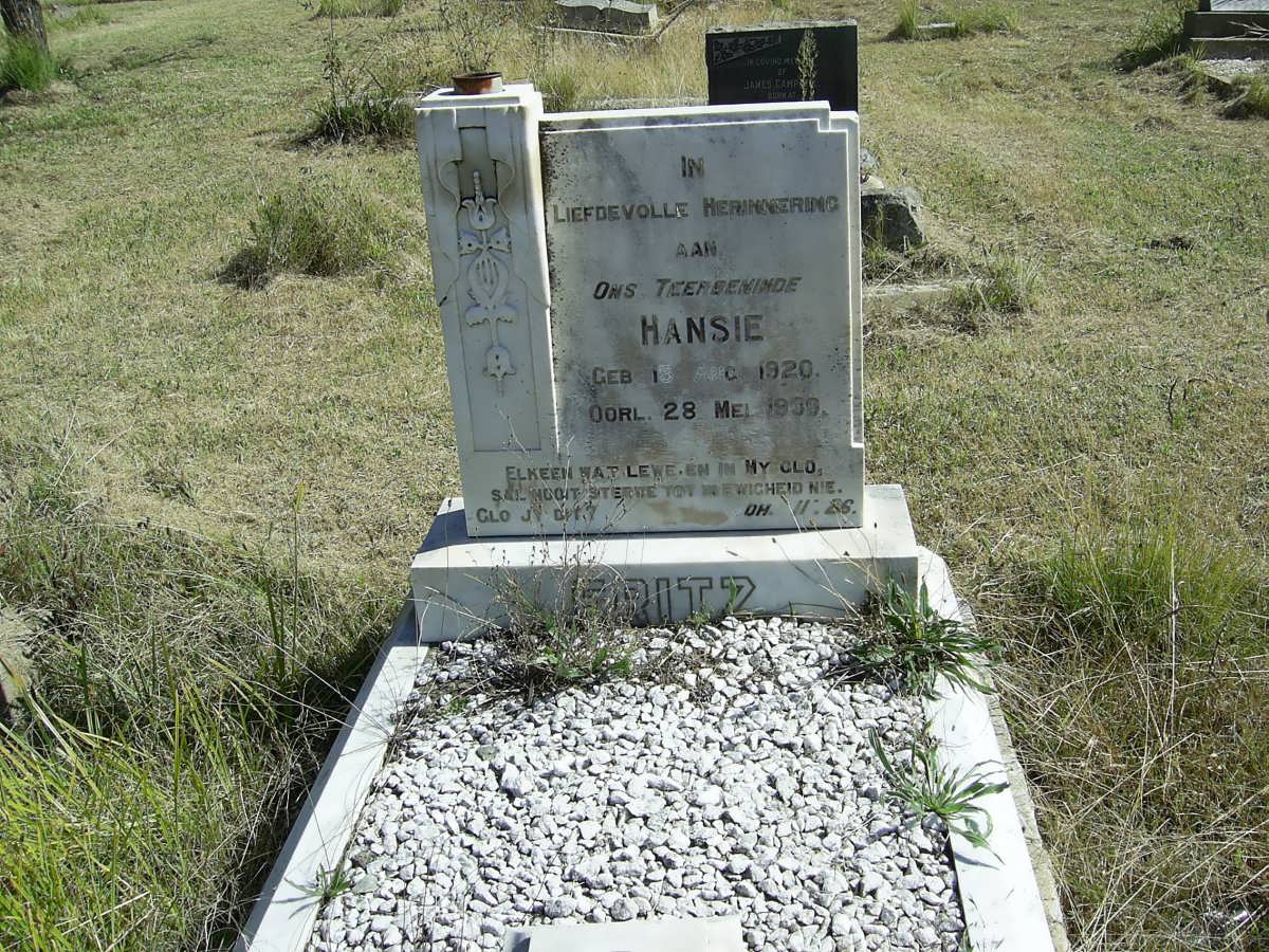 FRITZ Hansie 1920-1939