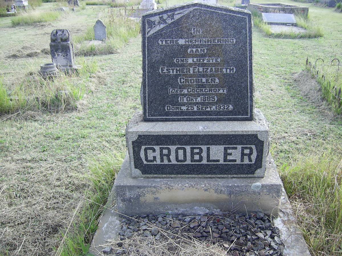 GROBLER Esther Elizabeth nee COCKCROFT 1885-1932