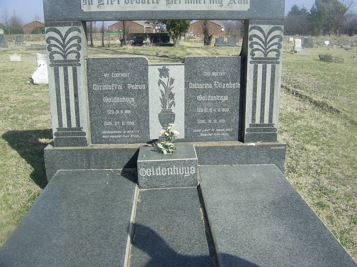 GELDENHUYS Christoffel Petrus 1881-1958 &amp; Catharina Elizabeth 1903-1991