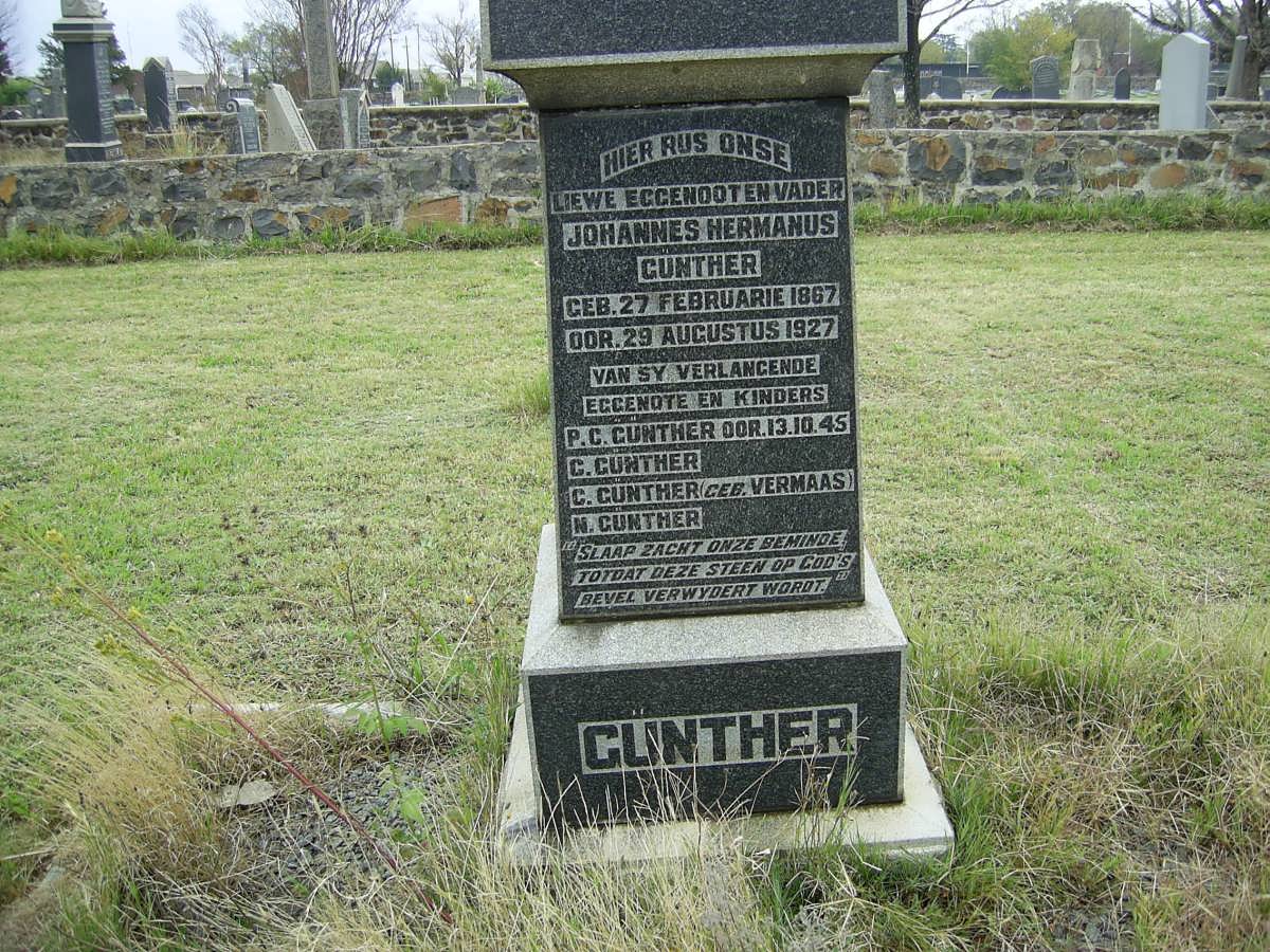 GUNTHER Johannes Hermanus 1867-1927