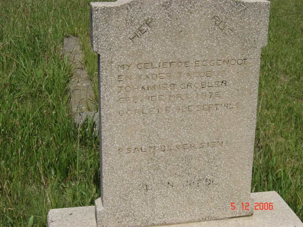 GROBLER Jacobus Johannes 1875-1945